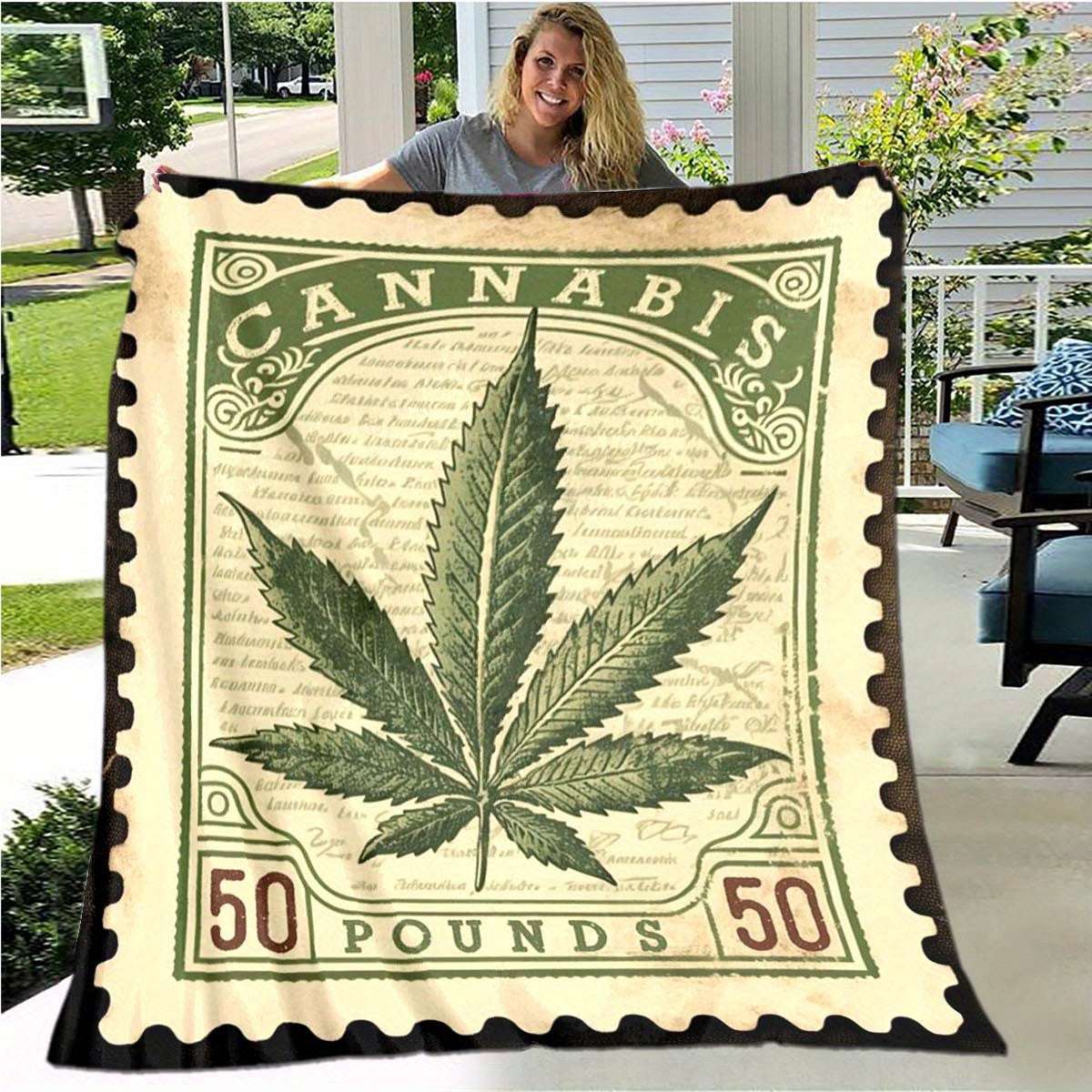Cannabis Leaf Print Chair Mat