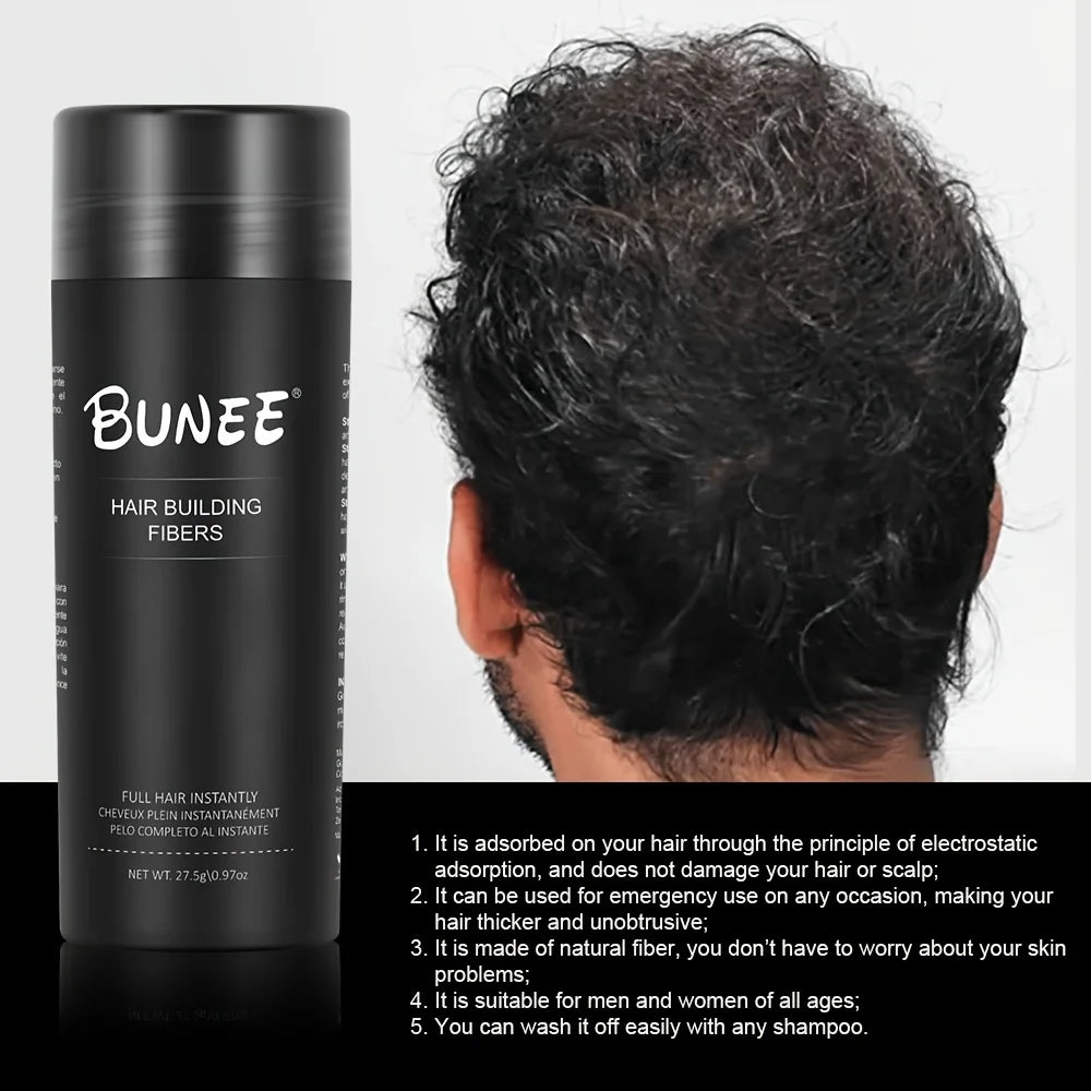 BUNEE Men’s Hair Fiber 27.5g | Natural Hair Thickening Solution