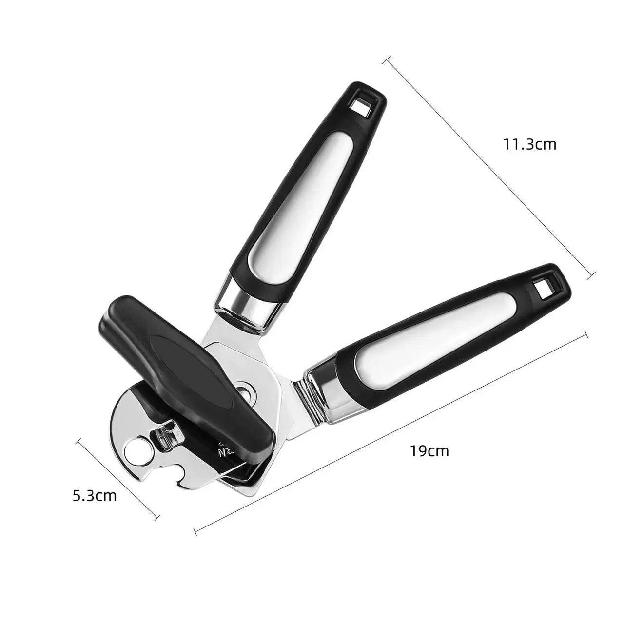 Stainless Steel Multifunction Can Opener with Grip