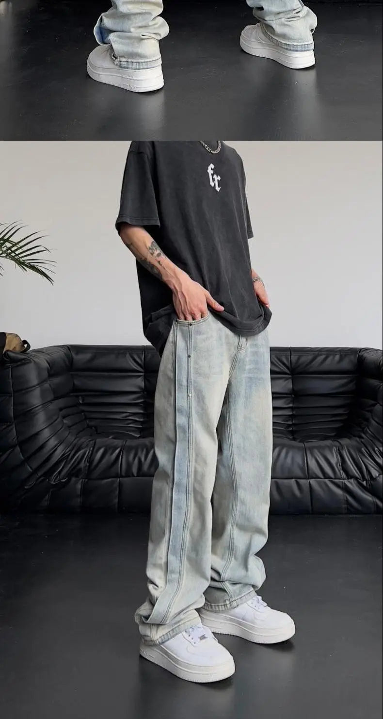 Men’s Baggy Patchwork Jeans