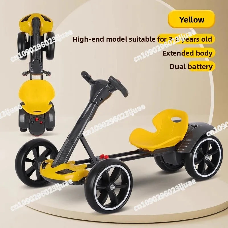 Foldable Electric Go Kart for Kids - Double Battery 