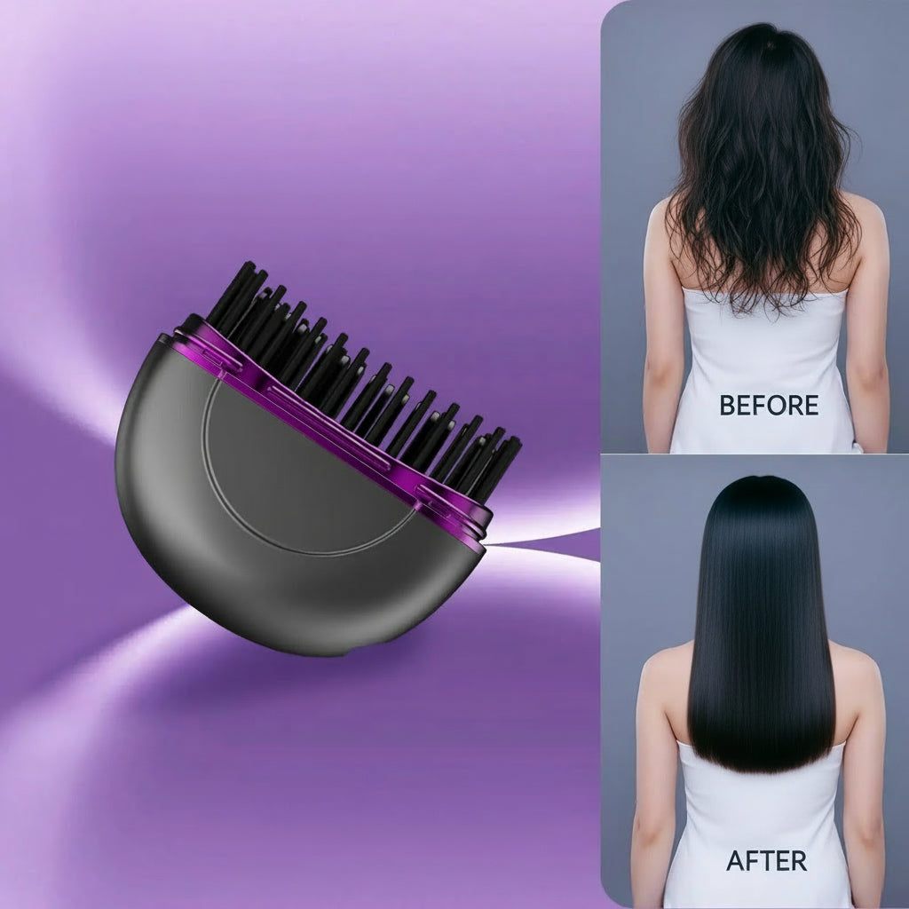Portable Hair Straightener Brush – Fast Heating Styling Tool