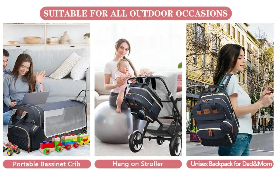 3-in-1 Baby Travel Diaper Bag