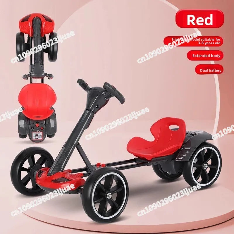 Foldable Electric Go Kart for Kids - Double Battery 