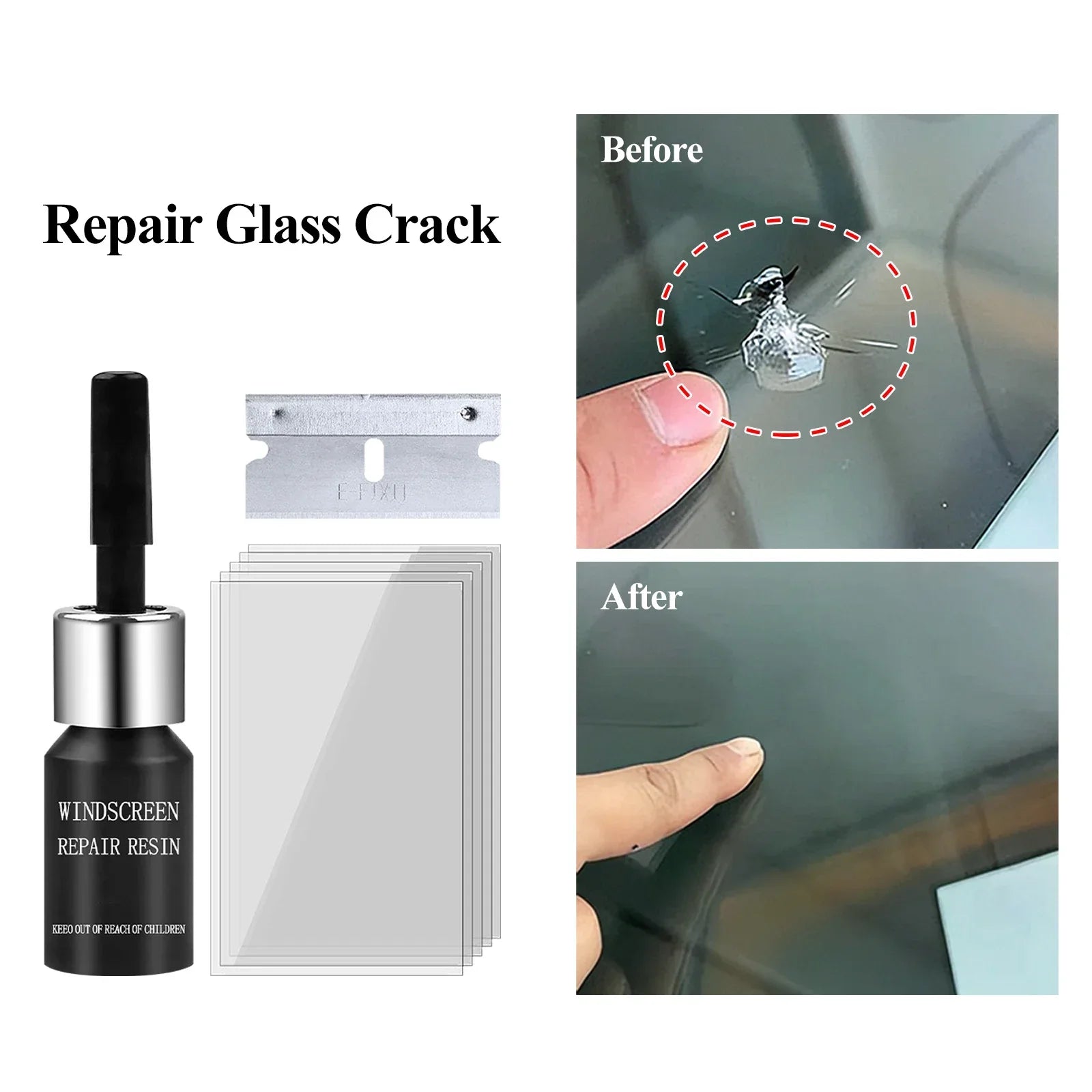 Car Windshield Crack Repair Kit