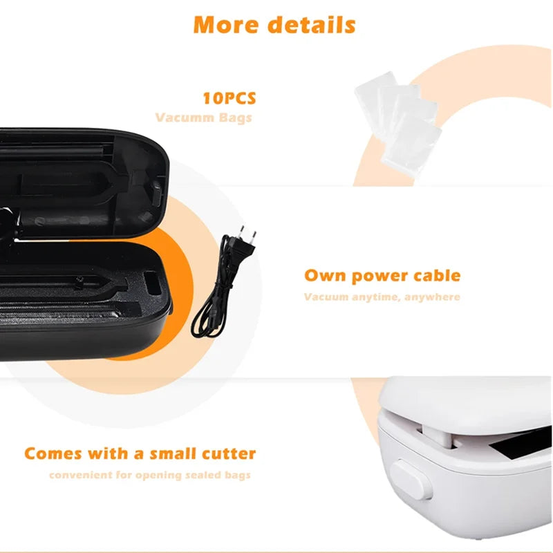 Vacuum Sealer Packaging Machine with 10 Vacuum Bags