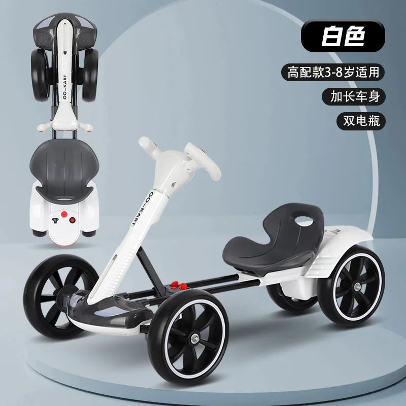 Kids Electric Go Kart with Double Battery Ride - Foldable 
