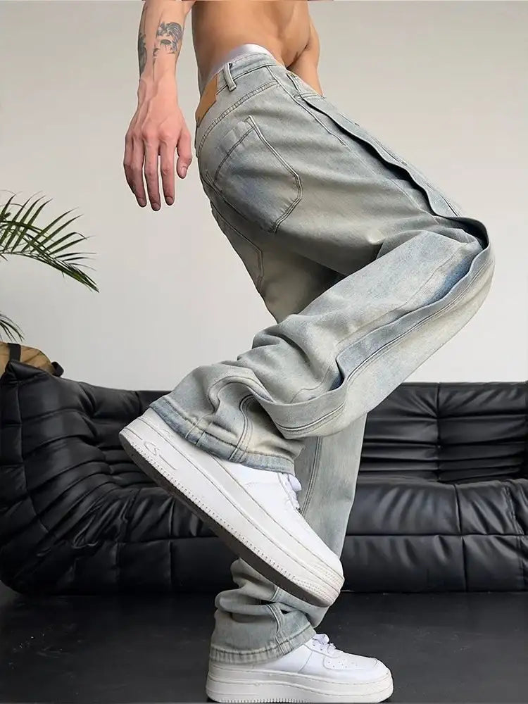Men’s Baggy Patchwork Jeans