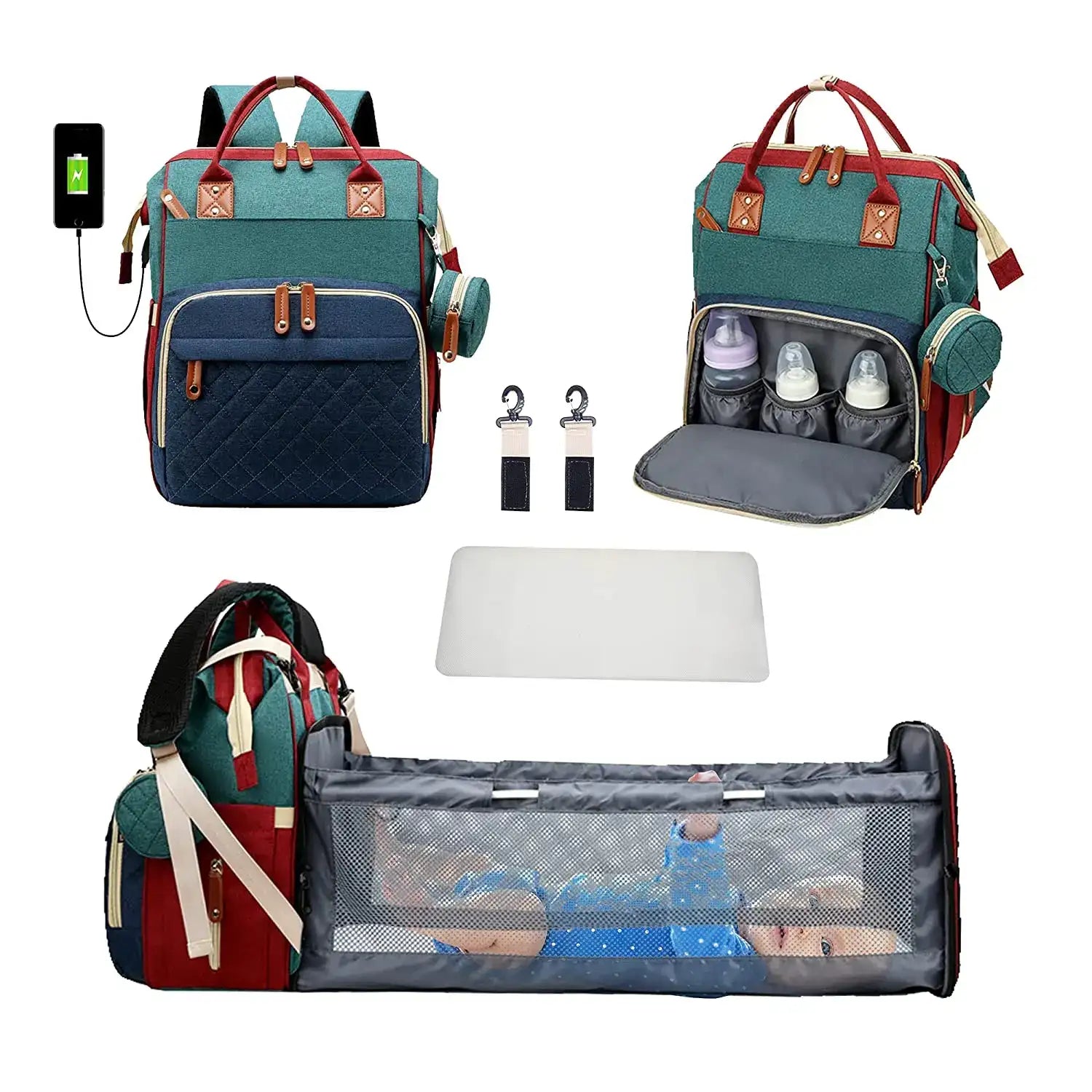 3-in-1 Baby Travel Diaper Bag