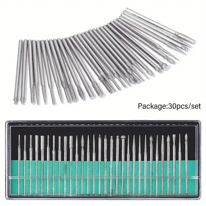 Diamond Nail Drill Bits by TaoTips – 30-Piece Set