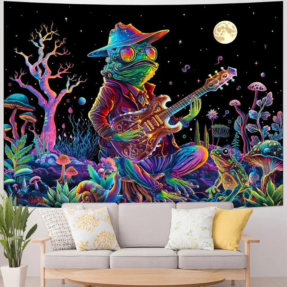 UV Reactive Alien Black Light Tapestry