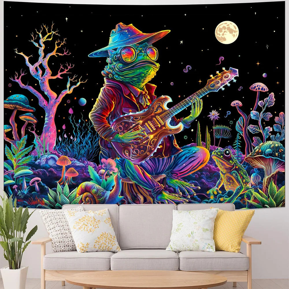 UV Reactive Alien Black Light Tapestry