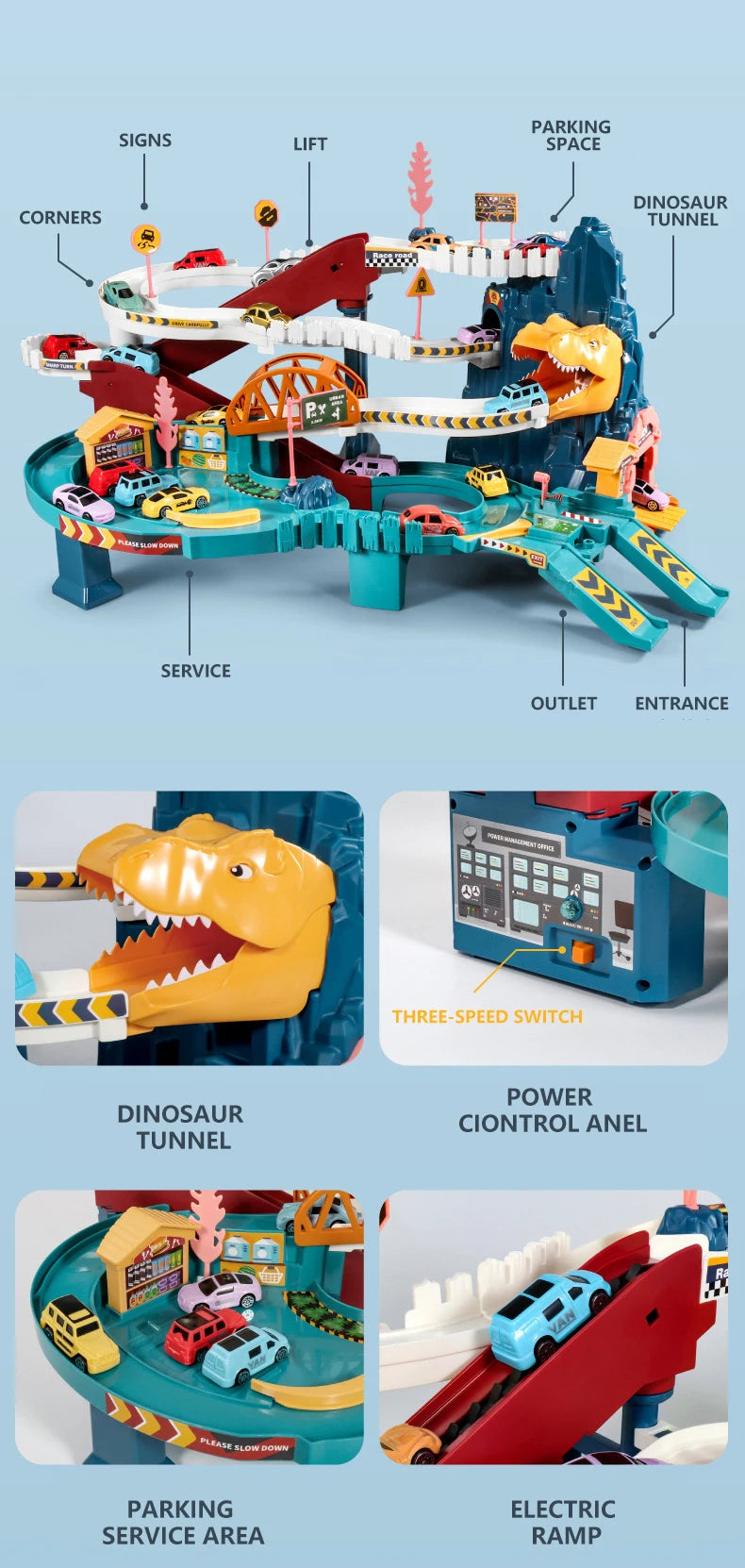 Lion Theme Car Track Toy