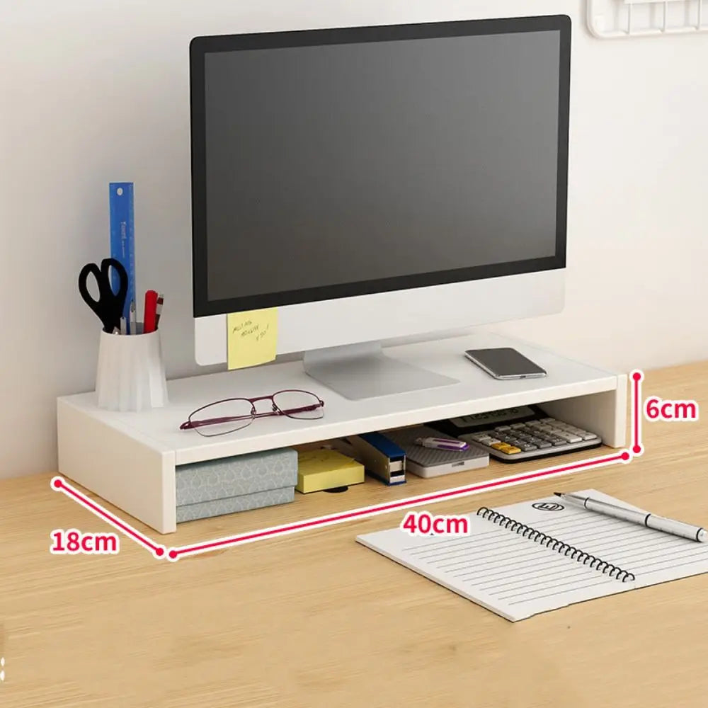 Wood Desktop Computer Stand for Monitor & Laptop