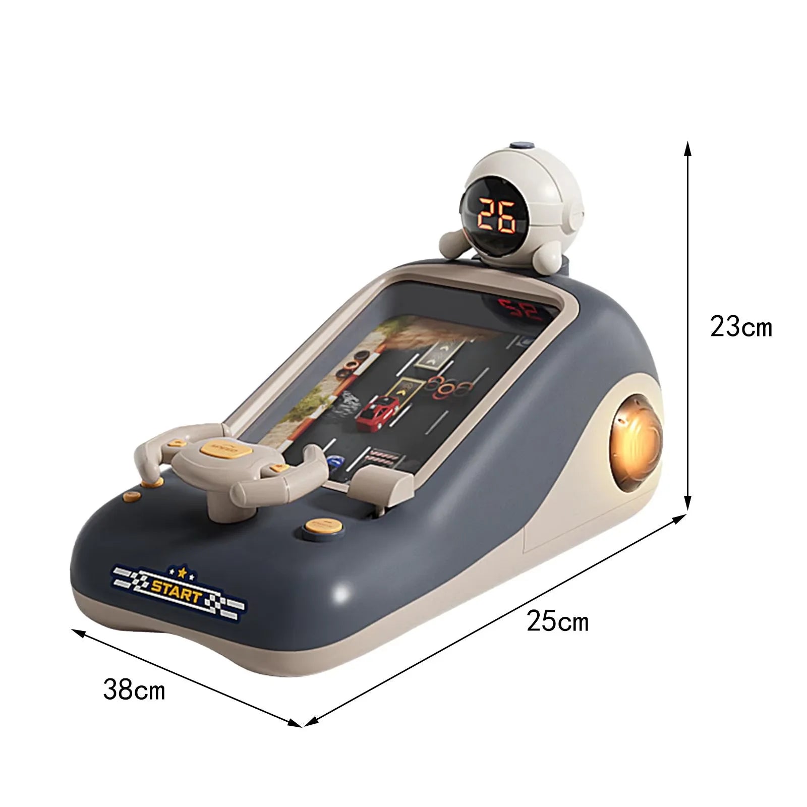 Kids Racing Car Adventure Game with Steering Wheel & Timer