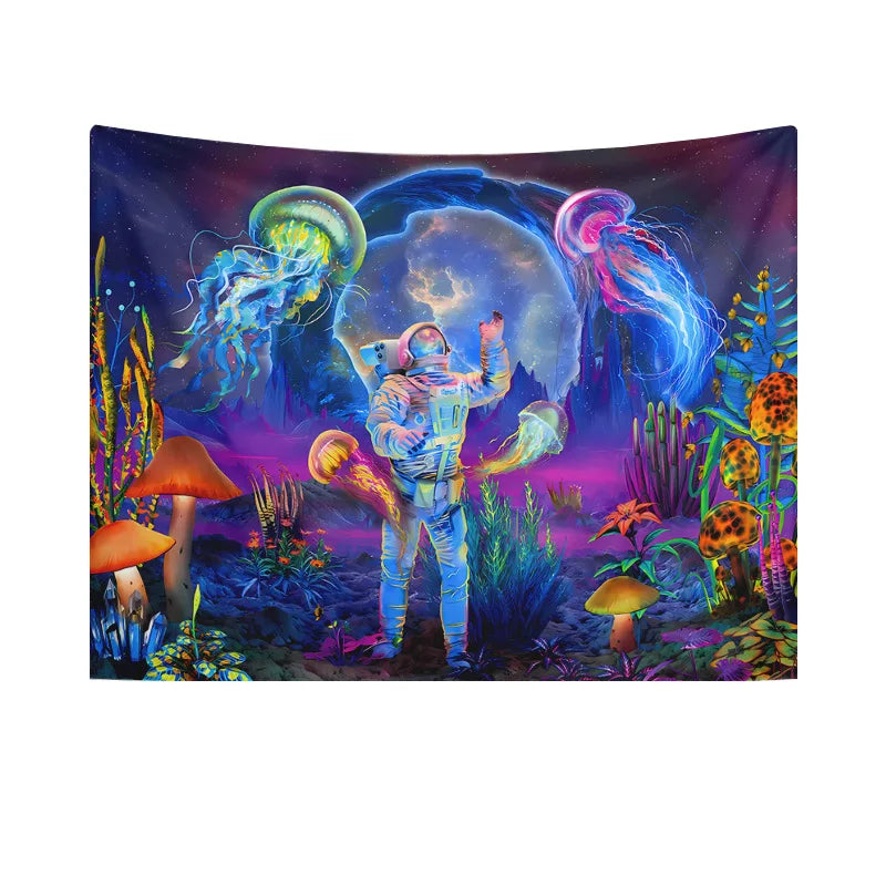 UV Reactive Alien Black Light Tapestry