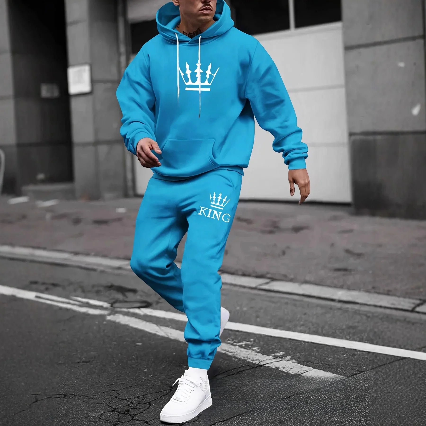 Men's Thickened Hoodie And Pants Set
