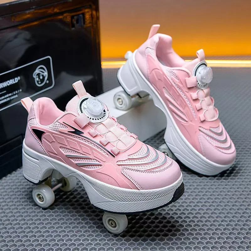 Retractable Four Wheel Roller Skates for Kids & Teens