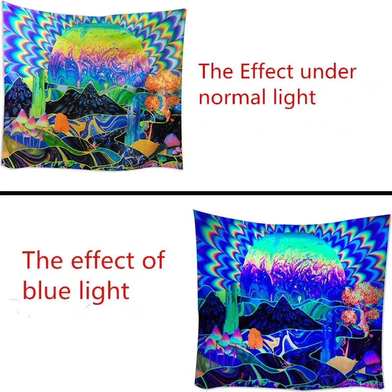 UV Reactive Alien Black Light Tapestry