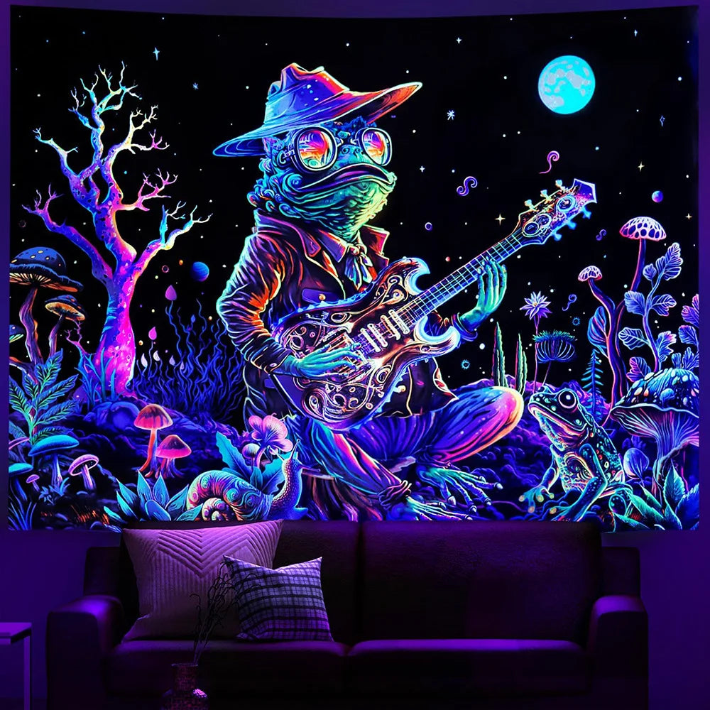 UV Reactive Alien Black Light Tapestry