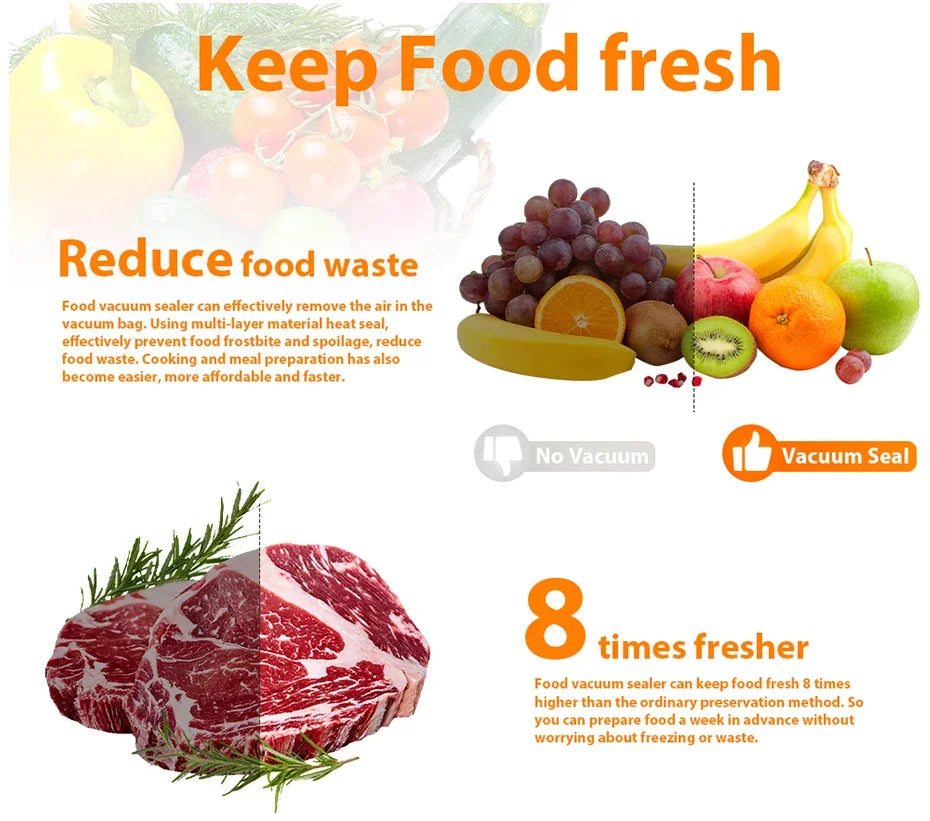 Vacuum Sealer Packaging Machine with 10 Vacuum Bags