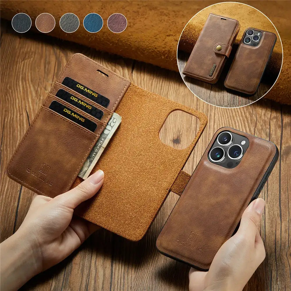 Detachable Magnetic Leather Phone Case
