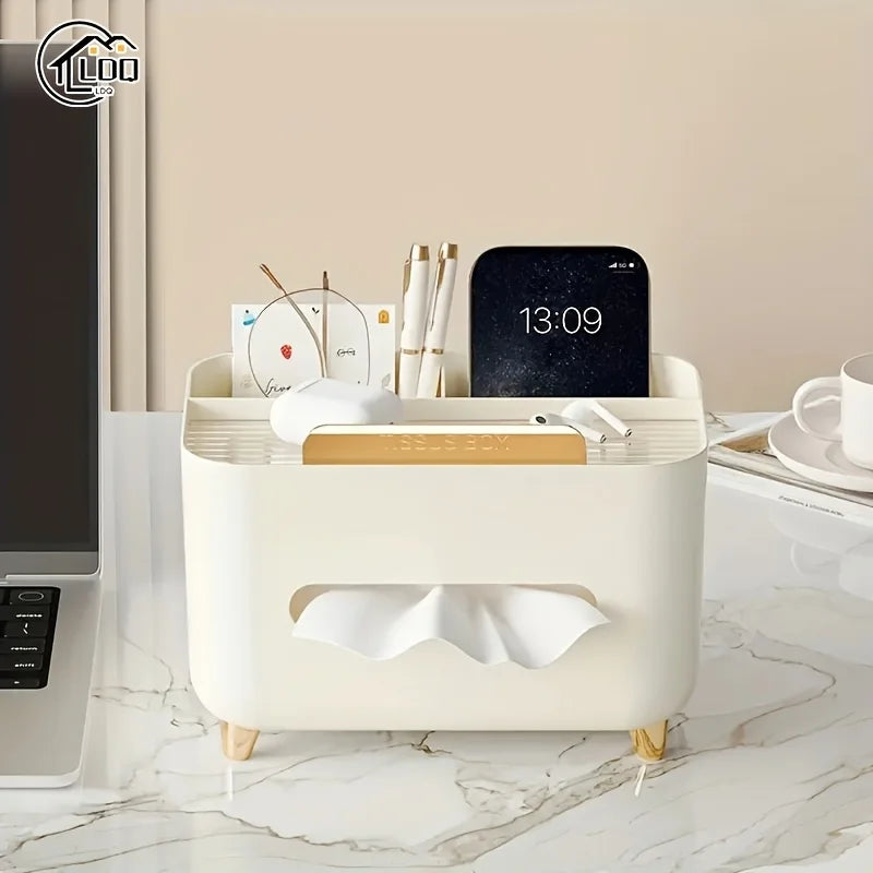 Multifunctional Desktop Tissue Box Organizer