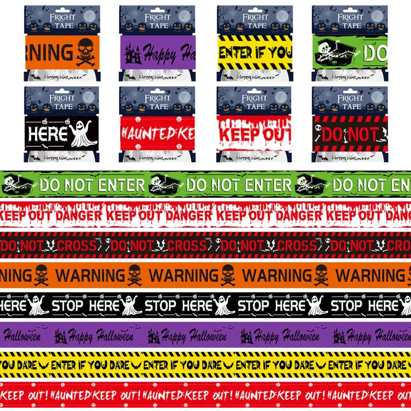 Halloween Warning Tape Signs