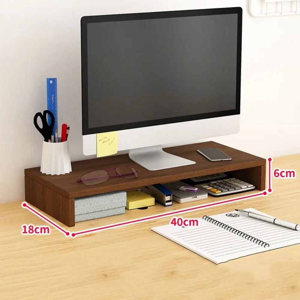 Wood Desktop Computer Stand for Monitor & Laptop