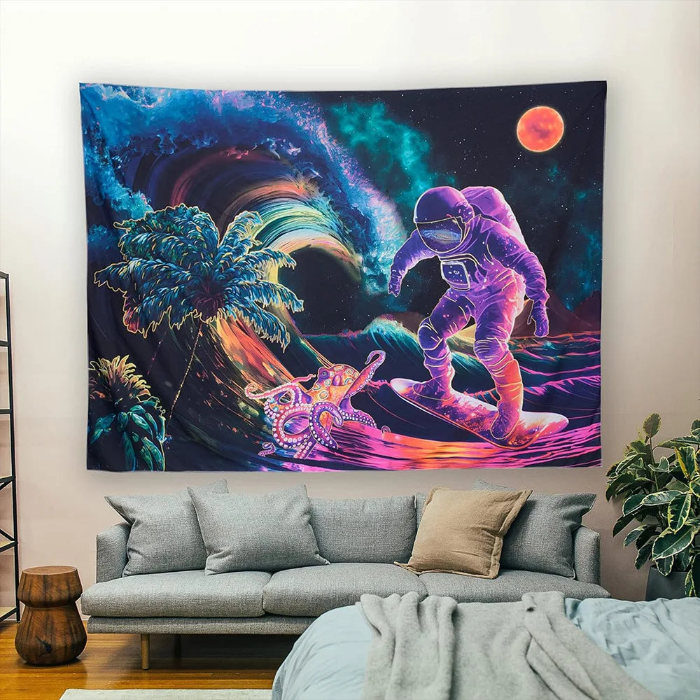 UV Reactive Alien Black Light Tapestry