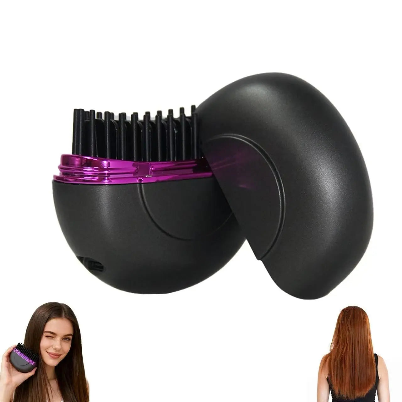 Portable Hair Straightener Brush – Fast Heating Styling Tool