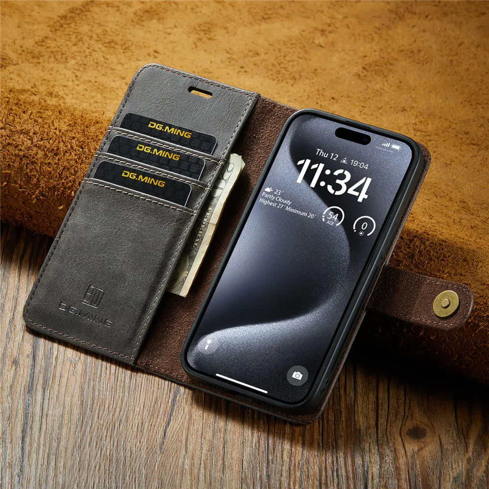Detachable Magnetic Leather Phone Case