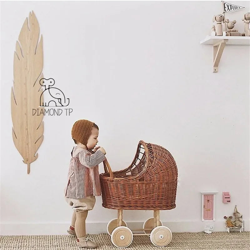 Retro Rattan Doll Stroller