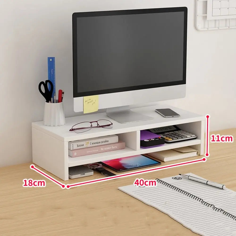 Wood Desktop Computer Stand for Monitor & Laptop