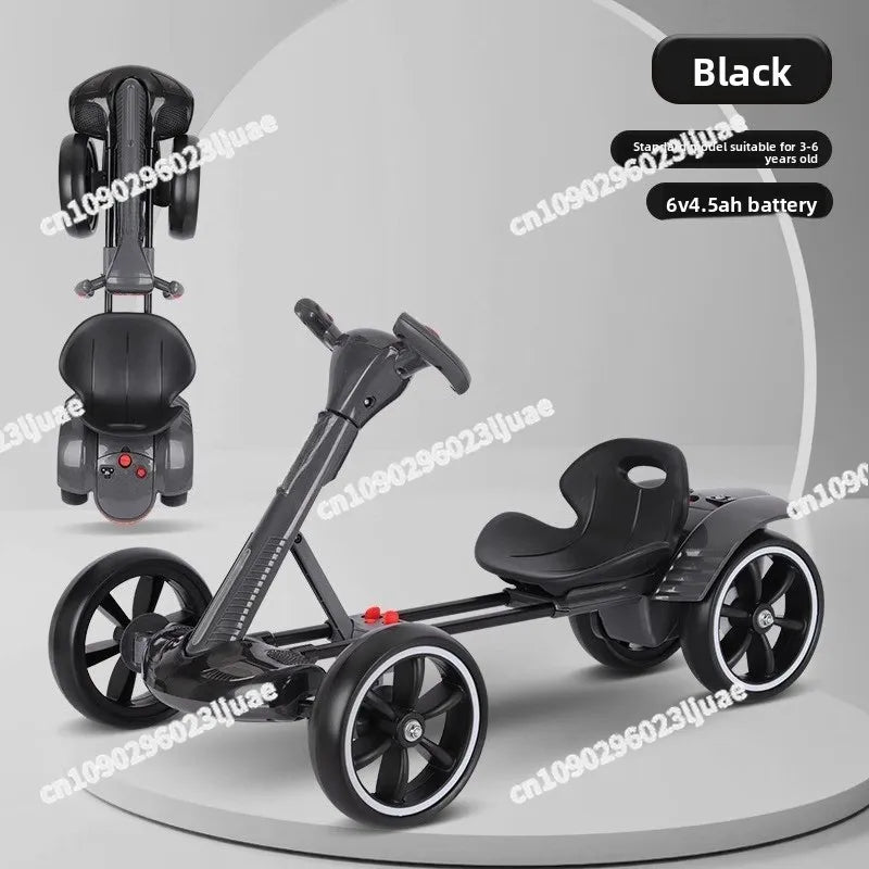 Foldable Electric Go Kart for Kids - Double Battery 