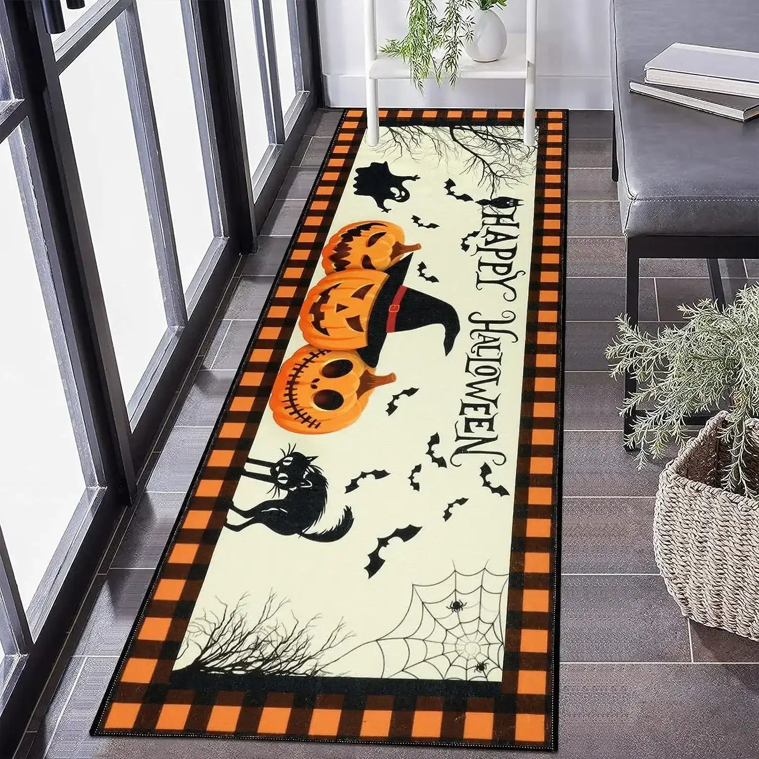 Halloween Horror Pumpkin Rug Anti-Slip Home Floor Mat