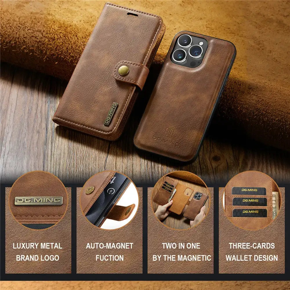 Detachable Magnetic Leather Phone Case