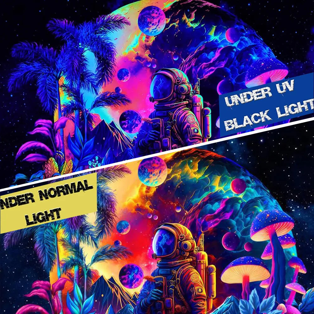 UV Reactive Alien Black Light Tapestry