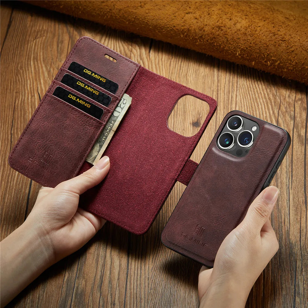 Detachable Magnetic Leather Phone Case