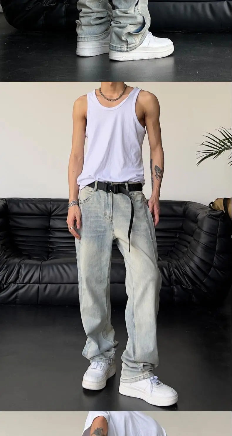 Men’s Baggy Patchwork Jeans