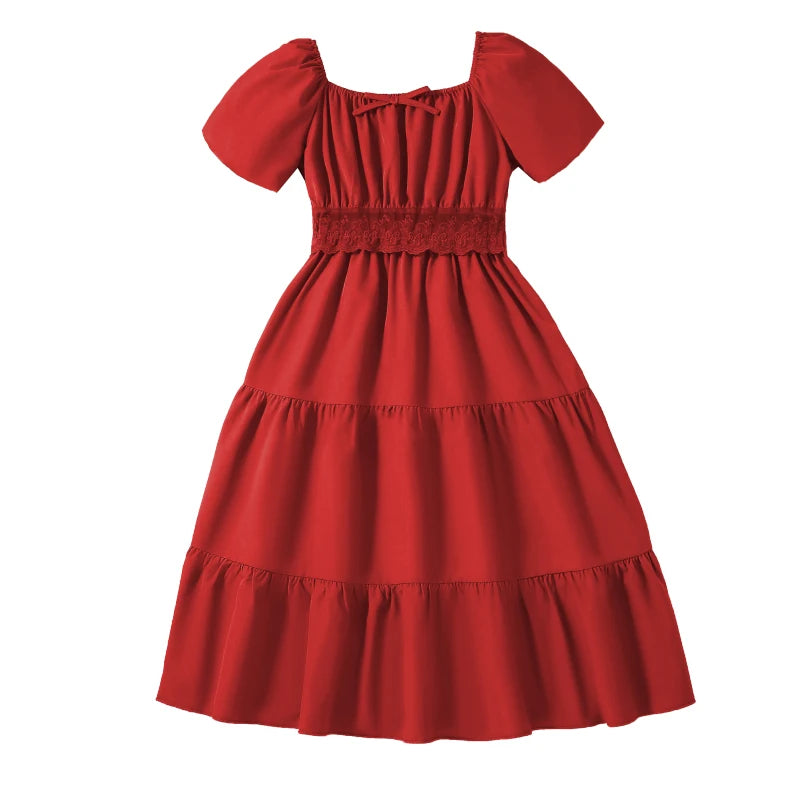 Girls Summer Dress Retro Princess