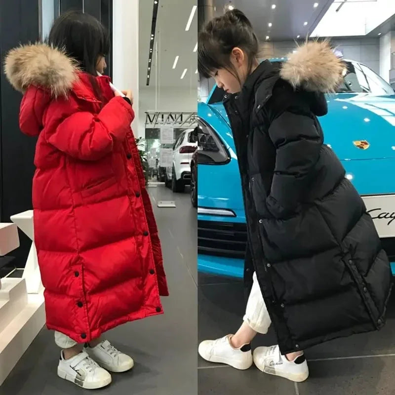 Kids Winter Fur Collar Jacket