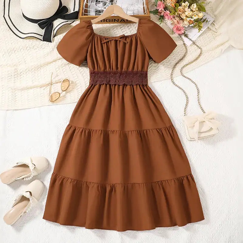 Girls Summer Dress Retro Princess