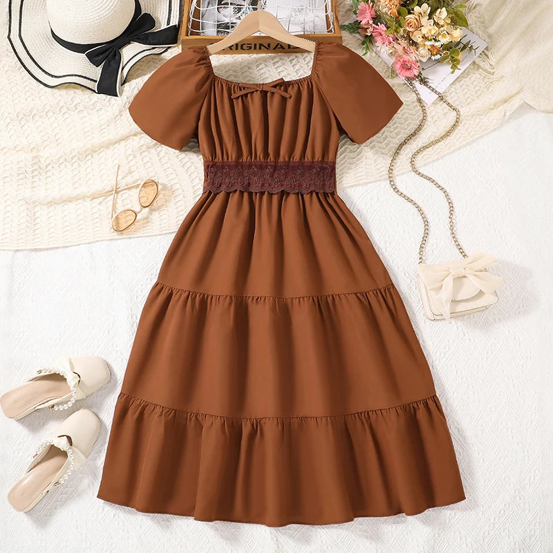 Girls Summer Dress Retro Princess