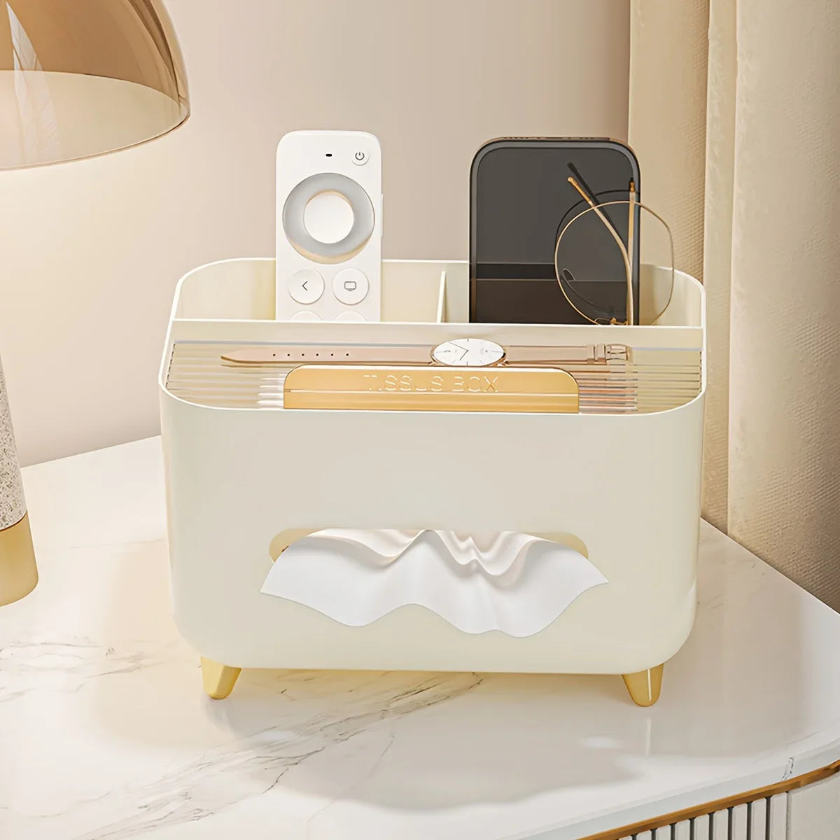 Multifunctional Desktop Tissue Box Organizer