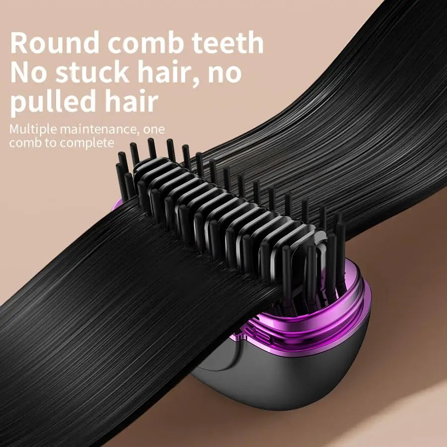 Portable Hair Straightener Brush – Fast Heating Styling Tool