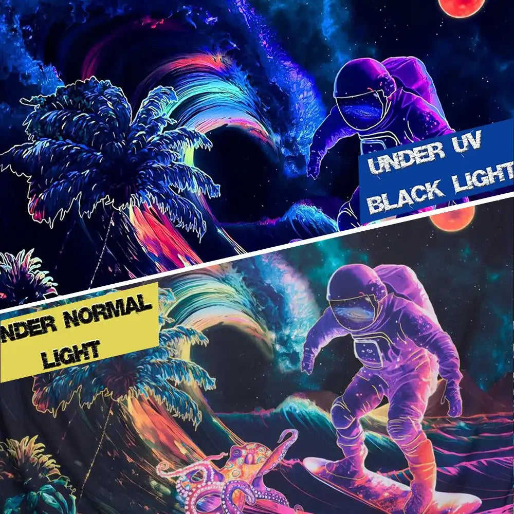 UV Reactive Alien Black Light Tapestry