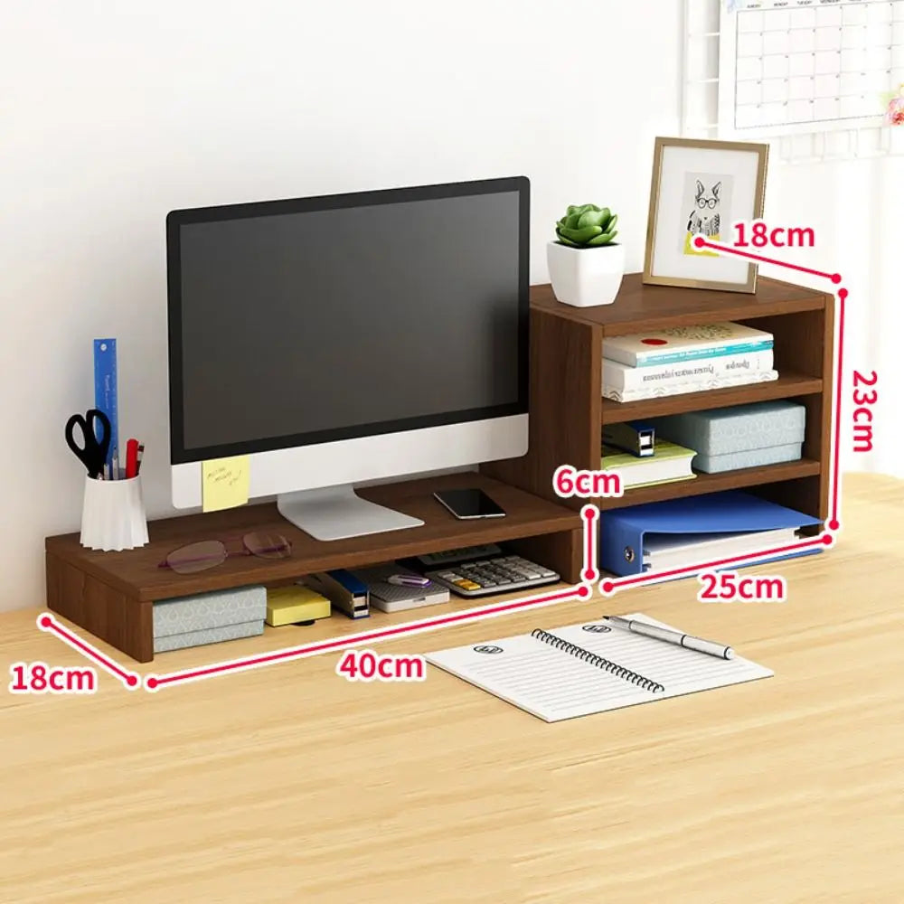 Wood Desktop Computer Stand for Monitor & Laptop