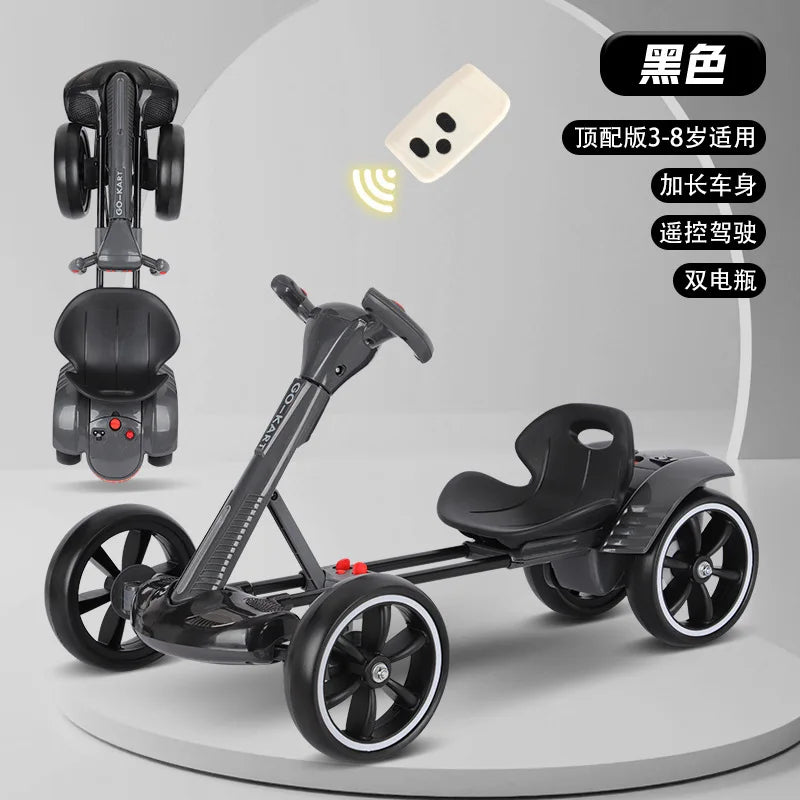Kids Electric Go Kart with Double Battery Ride - Foldable 