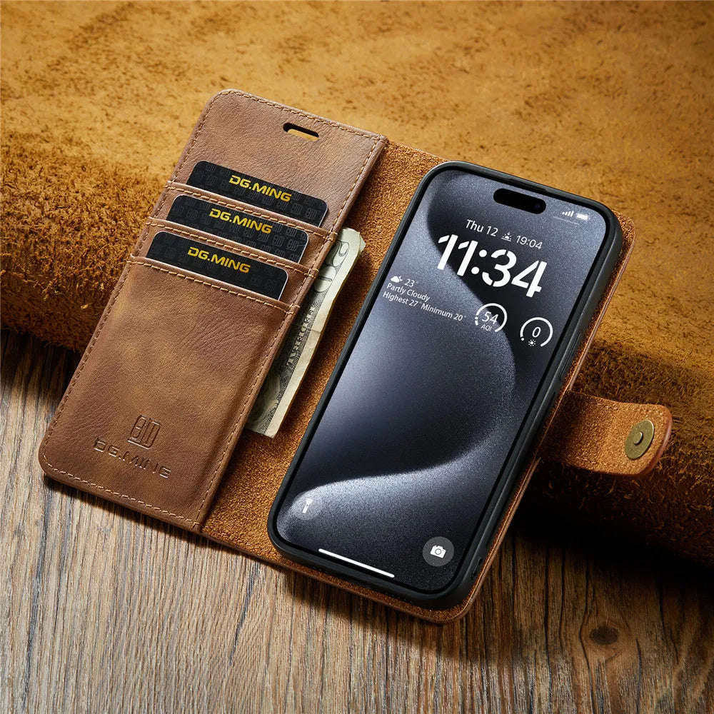 Detachable Magnetic Leather Phone Case